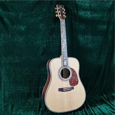 #ad Acoustic Electric Guitar Hollow with EQ Abalone Inlay Solid Spruce Top Guitar $379.00