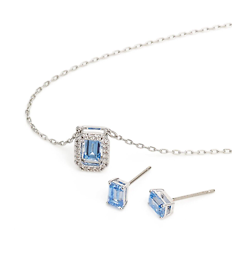 #ad New 100% SWAROVSKI 5641171 Blue Crystal Stud Necklace Millenia Jewelry Set $165.75