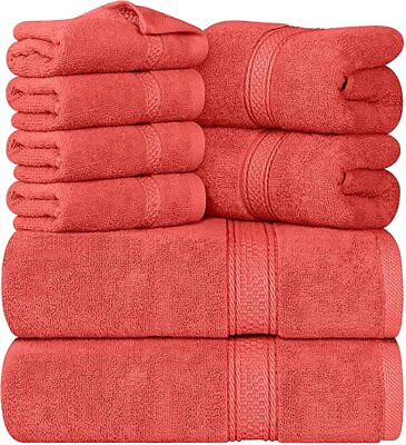 Utopia Towels 600 GSM 8Pc Towel Set 2 Bath Towels 2 Hand Towels 4 Washcloths $233.92