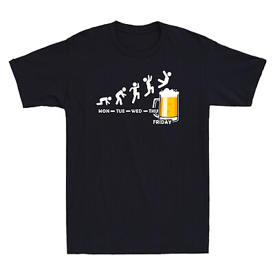 #ad Beer Friday Weekend T Shirt Funny Beer Gift For Beer Lovers Men#x27;s Cotton T Shirt $19.99