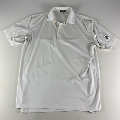 #ad Peter Millar Polo Shirt Adult Large Summer Comfort White Short Sleeve Mens *Read $18.99