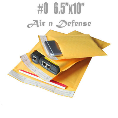 #ad 250 #0 6.5x10 Kraft Bubble Mailers Padded Envelopes Mailing Bags AirnDefense $60.99