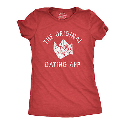 #ad Womens The Original Dating App T Shirt Funny Cootie Catcher Joke Tee For Ladies $9.50
