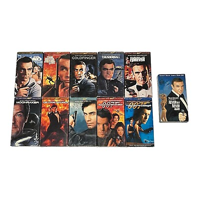 #ad Lot Of 11 The James Bond 007 Collection VHS Tapes $21.99
