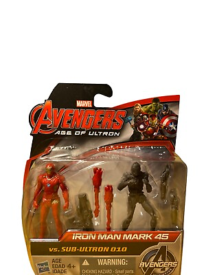 #ad Marvel Avengers Age of Ultron Iron Man Mark 45 vs Sub Ultron 010 2.5 inch Figure $16.00
