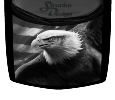 #ad Soaring Bald Eagle USA American Flag Truck Car Graphic SUV Vinyl Decal Hood Wrap $215.05