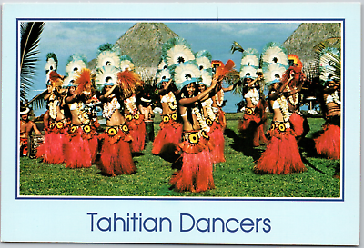 Tahitian Dancers Tahiti Hawaii Beautiful Women Mountain Peaks Vintage Postcard $3.50