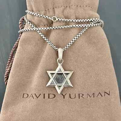 #ad David Yurman Men#x27;s Petrvs Star of David Amulet with Box Chain in Sterling Silver $365.00