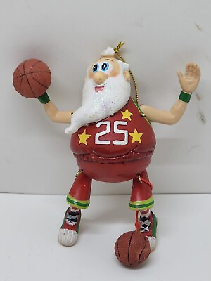 #ad #25 christmas basketball santa ornament Bin G2 $7.00