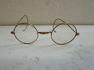 #ad Antique American Gold or Gold Filled 12k Spectacles Eyeglasses Round Lens $150.00