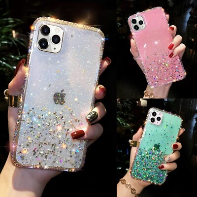 #ad For iPhone 15 Pro Max 14 13 12 11 XS XR Cute Glitter Sparkle Bling Diamond Case $9.99