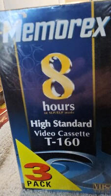 #ad Memorex 8 Hours High Standard Video Cassette T 160 Blank Tape lot of 3 $20.00