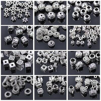 #ad 50pcs Tibetan Silver Metal Loose Spacer Craft Beads lot Wholesale Jewelry Making $2.75