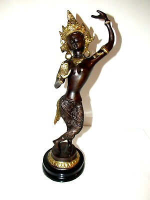 #ad Vintage Brass Bronze India Woman Figurine 16quot; Made in India $118.78