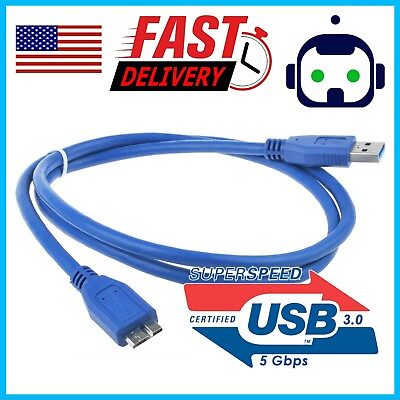 #ad 2 FT Micro USB 3.0 Flat Cable for WD My Passport amp; My Book External Hard Drive $3.99
