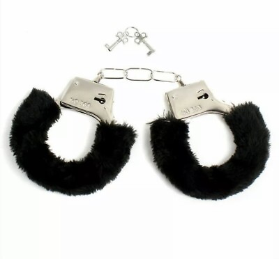 #ad Furry Fuzzy Costume Handcuffs Metal Wrist Cuffs Soft Bachelorette Hen Party NEW $7.65