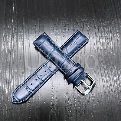 #ad 22MM Genuine Leather Watch Band Strap Fits Blancpain X Swatch Atlantic Ocean BL $13.99