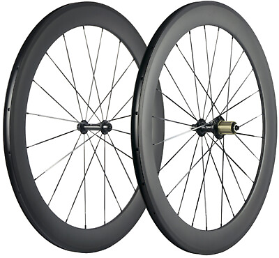 #ad 700C Road Bike Rim Brake Carbon Wheels 50mm 23mm Width Clincher Carbon Wheelset $321.03