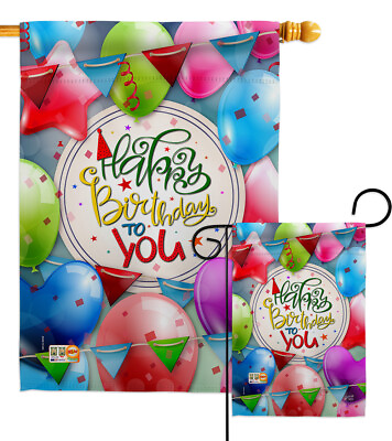 #ad Celebrate Birthday Party Celebration Balloon Cupcake Gift Flag Garden House Yard $33.95