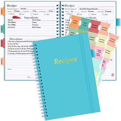 #ad PECULA Recipe Book Recipe Book to Write in Your Own Recipes Blank Recipe Book $11.53