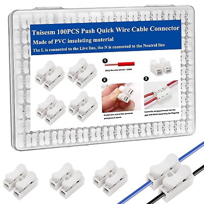 #ad Push Quick Wire Cable ConnectorWhite Wiring Terminal 100Pcs $12.18