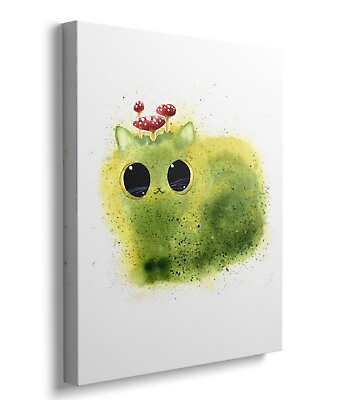 #ad Funny Green Cat Canvas Wall Art Decor Vintage Cat Poster Colorful Abstract Art $37.99