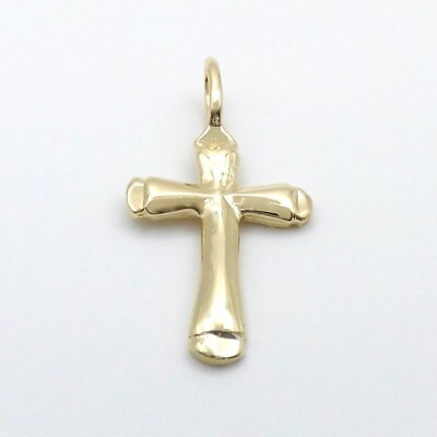 #ad 10k Gold Cross Charm Pendant Religious Budded Petite Size $75.05