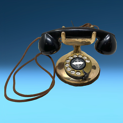 #ad Vintage Automatic Electric Company Brass Art Deco Monophone Telephone Desk Phone $119.99
