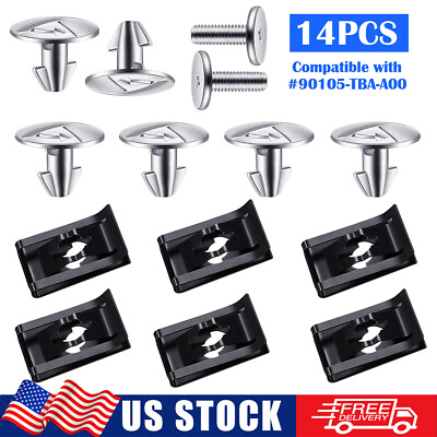 #ad 14PCS Lower Engine Cover Pin Screw fit for Honda Accord Civic CRV # 90674TY2A01 $7.68