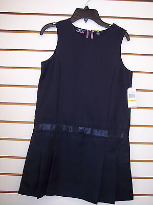 #ad Girls Nautica $36 Navy Blue School Uniform Jumper Dress W T Bow Size 6 $16.00