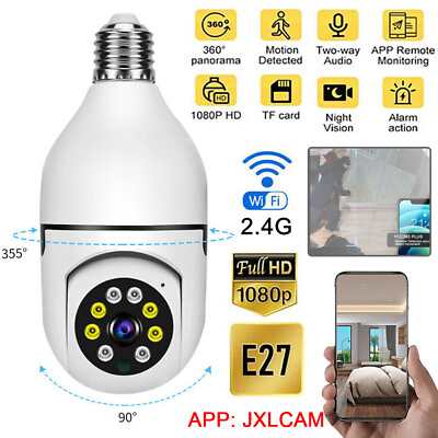 #ad 360° E27 Light Bulb Camera Wireless Wi Fi 1080P IR Night Smart Home Security Cam $17.96