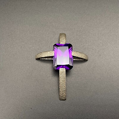 #ad Vintage Purple Sterling Silver Cross Pendant $135.00