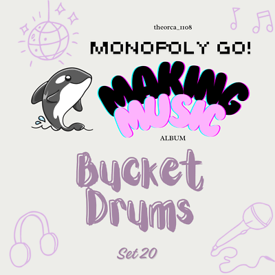 #ad Monopoly Go 5🌟 Stickers Set 20 Bucket Drums READ DESCRIPTION $5.99
