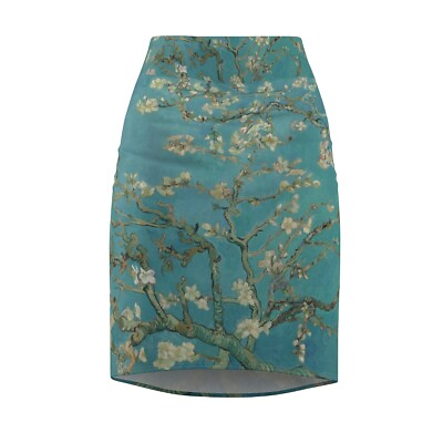 #ad Van Gogh Almond Blossom Floral Women#x27;s Pencil Skirt AOP $44.98