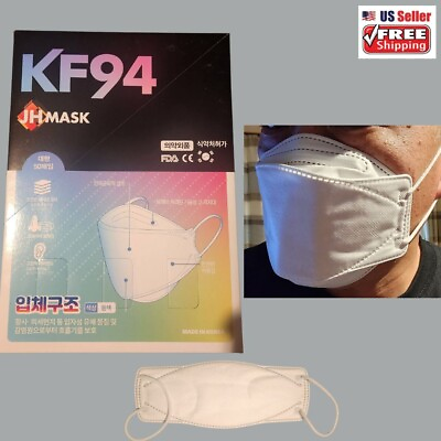 #ad 500 Pcs WHITE KF94 Certified Face Mask 100% Made in Korea $99.00