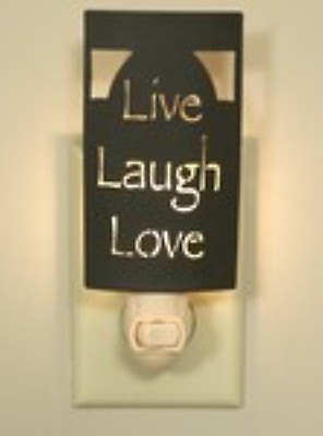#ad Country Farmhouse Metal Live Laugh Love Silhouette Night Light Rustic Brown $14.58