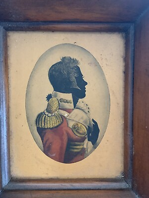 #ad ANTIQUE SILHOUETTE John Buncombe Portrait 1820s Oval Painting Art Appraised $3200.00
