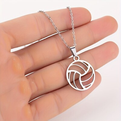 #ad #ad Men#x27;s Stainless Steel Sports Volleyball Necklace Niche Fashion For Women Jewelry C $2.44