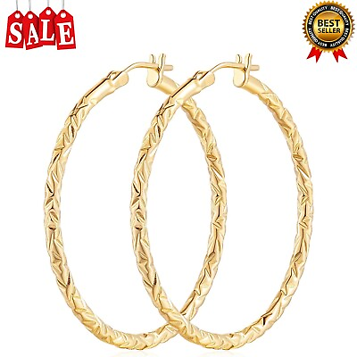 #ad #ad Gold Hoops Earrings 14K Gold Hoop Earrings for Women Large 14K Gold Earrings Hoo $98.50