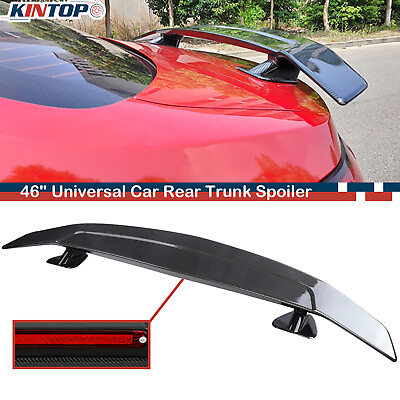 #ad 46quot; Universal Car Rear Trunk Spoiler Wing Carbon Fiber Sport Style W Adhesive $50.39