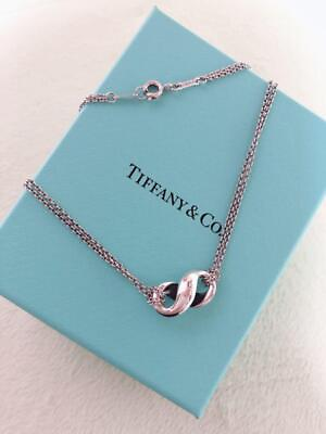 TIFFANYamp;CO Infinity Double Chain SV925 Silver Necklace Chain Length 41cm Genuine $94.99