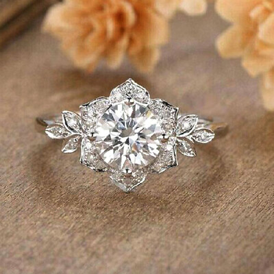 #ad 925 Sterling Silver Set Rings Womens Simulation Diamond Wedding Engagement Ring $7.99