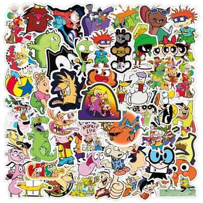 #ad 50 Pack of 90s Cartoon Stickers for Laptop Water Bottle Phone Case $4.99