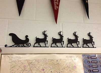 #ad Santa Sleigh amp; Reindeer Christmas Decoration $15.63