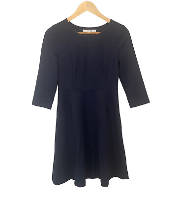 #ad Boden dress Blue modest Cotton Size UK 8P US 4P Petite Small FLAW $18.24