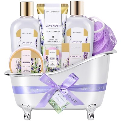 #ad #ad Spa Gift Baskets for Women Luxetique Lavender Bath Set Home Gifts Mom Birthday $39.68