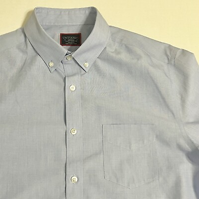 #ad UNTUCKit Men’s Medium Slim Fit Wrinkle Free Blue Long Sleeve Button Down Shirt $17.99
