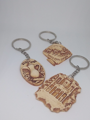 #ad 3 Pcs Lovely Keychain Medals Key Handmade Jordanian Gypsum Wadi Rum Heritage Art $16.99