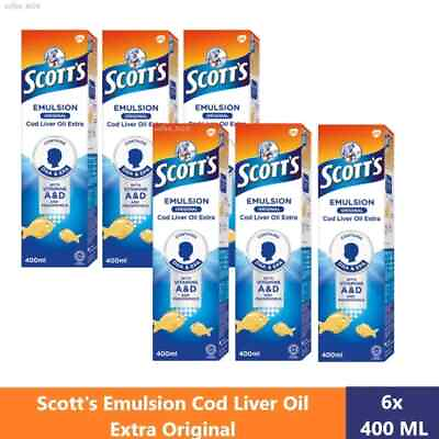 #ad 6 X 400ML NEW SCOTT#x27;S EMULSION COD LIVER OIL EXTRA ORIGINAL FREE SHIPPING $115.50
