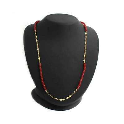 #ad HSN Technibond Sterling Gemstone Red Bead Link 36quot; Necklace $299 $163.88
